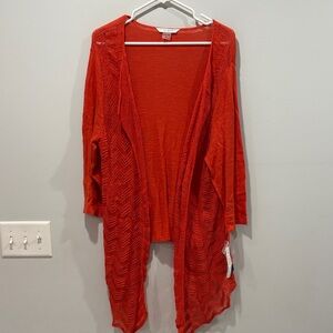 Peter Nygard Scarlet Open-Front Cardigan
